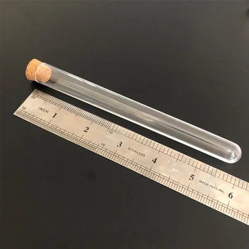 100pieces/paket 15*150 mm Prozorno Plastično epruveto z Zamaškom iz Plute U-obliko dnu Laboratorij ali Poroke podpira Spice Cev