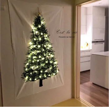 Ins Božično drevo bor visi krpo dekoracijo sten krpo majhno sveže počitnice ozadju krpo enostavno tapiserija