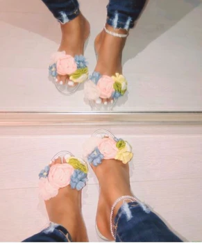 Poletje novo non-slip otroci flip-flops girls moda plaži čevlji ščepec sandali ženski cvetovi ženske nosijo copate