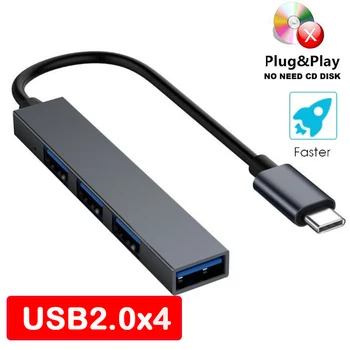 Tip-C HUB USB3.0 C 4 v 1 Splitter Pretvornik Kabel omrežnega vmesnika, Vmesnik USB-C Dock Adapter HDMI Plug and play za Prenosni RAČUNALNIK