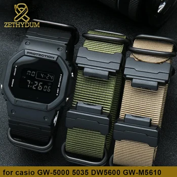 Watchband terminali Zamenjava za DW-56006900 SS-110 GW-M5610 serije Najlon watch trak+Plastičnih vmesnik watch band 16 mm