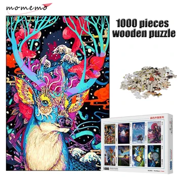 MOMEMO V Los Lesene Puzzle 1000 Kosov Odrasle Puzzle Animal Jigsaw Puzzle 1000 Kosov Sestavljanjem Ugank, Igrače za Otroke