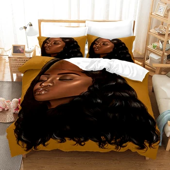 3D Tiskanih Afriki Ženska Seksi, Divje Dekle Rjuhe Kritje za Odrasle Tolažnik Posteljnina Nabor Afriške Posteljo Nastavite Kraljica King Size Postelja Perilo