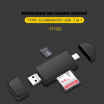 SD Card Reader USB 2.0, Card Reader Mikro TF SD Reader Smart Memory Card Adapter Tip C Cardreaders USB2.0 Mikro OTG za Prenosnik