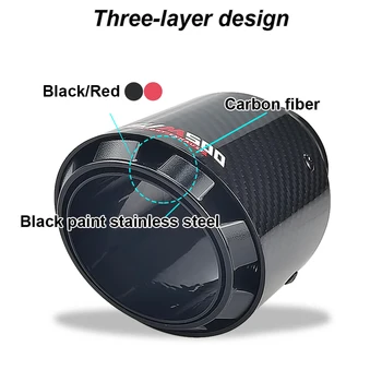 SUMSOO nova zasnova kul stil ogljikovih vlaken + črnega nerjavnega jekla +rdeče prevlečeni spremenjen avto glušnik izpušni cevi