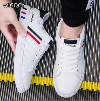 WIGQCY 2020 moške priložnostne čevlji majhne bele čevlje študentskih športnih plima čevlji dihanje divje korejski nizko-top moški čevlji A14