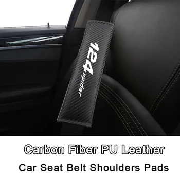 Avtomobilski Varnostni Pas Kritje Za Fiat 124 Spider Ogljikovih Vlaken Teksturo varnostnega Pasu Vozila Varstvo Pad Avto Dodatki Notranjost 2Pcs