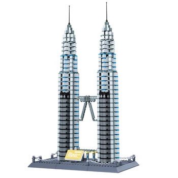 Wange 5213 Nove Znane Arhitekture serije V Kuala Lampur Petronas Tower 3D Model gradniki Klasične Igrače za otroke