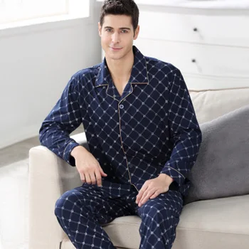 Novo mens pajama nastavite bombažno pižamo spanja hlače dva sklopa visoko kakovostne mode za tiskanje pižame, moške velikosti domov storitev ZZG75