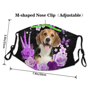 Beagle Z Rožo Dihanje Usta Masko Unisex Hound Dog Masko Proti Meglica Dustproof Zaščitni Pokrov Respirator Žarilna