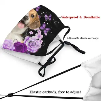 Beagle Z Rožo Dihanje Usta Masko Unisex Hound Dog Masko Proti Meglica Dustproof Zaščitni Pokrov Respirator Žarilna