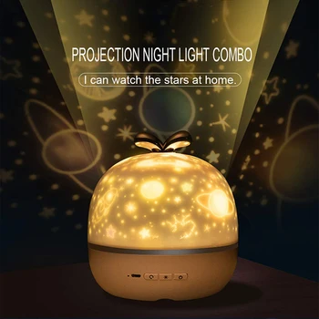 Projektor Noč Svetlobe z Glasbeno skrinjico in 6 Projekcija Filmov 360 Rotacijski Zvezdnato Nebo Projektor Lučka za Otroke Spalnica Vrtec Deco