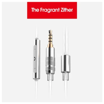 TFZ TC-6 0.78 mm posrebrene slušalke Mikrofon kabel, slušalke zamenjava kabel dvojno-pin