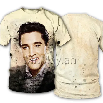 Kralj Elvis Presley 3D Tiskanih Tee majica s kratkimi rokavi Moški/ženske Rock Ulične Tshirt Moški Modis Oblačila poleras hombre Hiphop Vrhovi 6XL