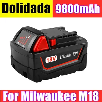 Original 18V 9800mAh Replacemet Litij-ionska 9.8 Ah Baterije za Milwaukee Xc M18 M18B Akumulatorski Orodja Baterije+Polnilec