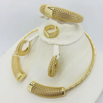 VROČE Modni nakit set Nigerija Dubaj zlato barvo Afriške noge nakit, poročni nakit set afriške kroglice nakit sklopov