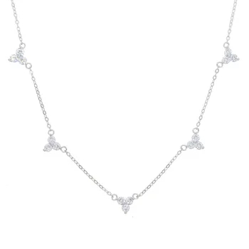 925 sterling srebro cz choker ogrlica 2018 novo obliko trikotnika tri AAA bela cz čar povezavo verige očarljive ženske verige nakit