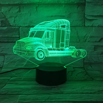 3D Lučka Tovornjak Glavo baterijsko Barva Spreminja z Oddaljenim Edinstveno darilo za Najstnik Vzdušje Usb Led Nočna Lučka Lučka