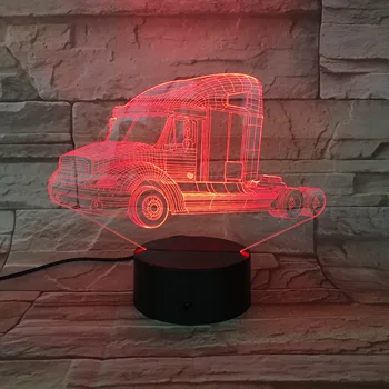 3D Lučka Tovornjak Glavo baterijsko Barva Spreminja z Oddaljenim Edinstveno darilo za Najstnik Vzdušje Usb Led Nočna Lučka Lučka