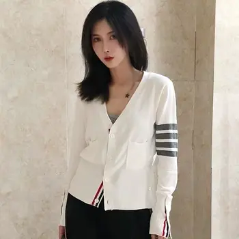 Ženske barva, pletene cardigan novi korejski slog nekaj ohlapen pulover sivi plašč