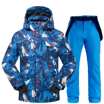 Zimsko Smučarsko Obleko Moških 2020 Toplotne Nepremočljiva, Windproof Oblačila Sneg Suknjič hlače Nastavite Smučanje Deskanje na snegu Ustreza visoke kakovosti