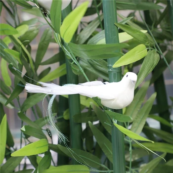 12 Kos DIY Umetne Obrti Simulacije Pene Ptica Belo Pero Travnik Figur Okras za Poročno Dekoracijo Stranka Dodatki
