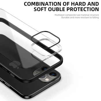 Pregledna Odbijača Primeru Telefon Za iphone 12 Pro Max Kritje Slim Jasno Nazaj Capa Za iphone 12Mini Pro Max Mini kvadratnih Telefon Funda