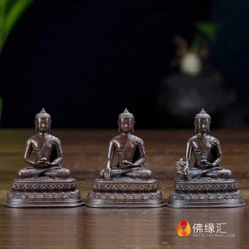 Tibetanski Budizem /Tajvan Tantra Buda figurice 7 cm čisto bronasto carry-on Buda/Amitabha/farmacevt Buda/Sakyapha /3 in1
