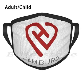 Logotip S Srcem Logotip In Napis Hamburg Masko Pm2.5 Filter Stroj Odraslih Otrok Diy Hamburg Altona Vrata Ideja, Trgovina S Spominki, Ljubezen Doma
