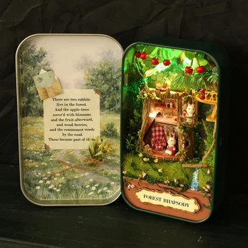 Polje Gledališče Nostalgične Teme Miniaturni Scene Lesene Miniaturni Puzzle Igrača DIY Lutka Hiša Pohištvo Podeželju Igrače Darilo za Otroke