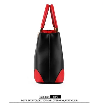 Pravega usnja Ženske torbice 2020 Novo vrečko damo v črni in beli ženske modne torbice Naramni Messenger Torbica