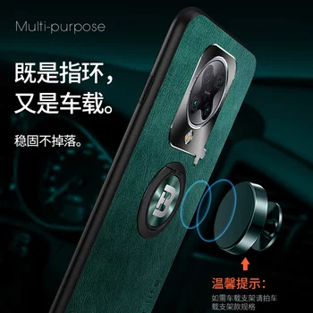 Za Xiaomi POCO F2 Pro Primeru Luksuznega Usnja Z Stati Obroč magnet Objektiv zaščitna hrbtni pokrovček primeru za Xiaomi POCO F2Pro lupini