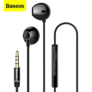 Baseus Žične Slušalke Za Telefon V Uho Slušalke Z Mikrofon Stereo Slušalke Čepkov Slušalke Za Samsung Xiaomi Sony Fone De Ouvido