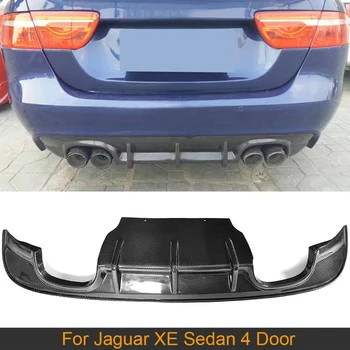 Avto Zadnji Odbijač Difuzor Lip Spojler za Jaguar XE Limuzina 4 Vrata-2017 Zadnji Odbijač Difuzor za Ustnice Spiler Ogljikovih Vlaken / FRP