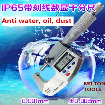 0-25 mm*0.001 mm IP65 vode, ki so dokaz digitalni mikrometer kaliper merilnik 0.001 mm Merjenje debeline merilnik Orodja