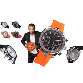Quartz moška Watch Nepremočljiva Šport Silikonski Watchband Datum Koledar Ure -TISSOT - T076.417 Luksuzni Zapestne Ure Tony Parker