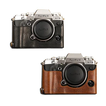 AYdgcam Pravega Usnja za Fotoaparat torba Pol Vrečko Obleka Za Fujifilm XT3 XT3 Fuji X-T3 Ročno Kamero Vrečko