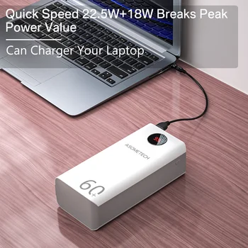 QC 3.0 PD 18W Moči Banke 60000mah dvosmerni hitro polnjenje PowerBank Quick Brezplačno Zunanje Baterije Poverbank Za iPhone, Samsung