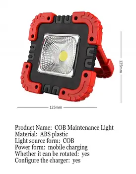 1200mAh USB Polnilna LED COB Luči Žaromet Kampiranje Sili Lučka Led Prenosni Reflektor Super Svetla Led delovna Lučka