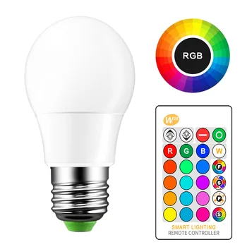 110V 220V E27 RGB LED Žarnice Luči 5W 10W 15W RGB Lampada Zamenljiva Pisane RGBW LED Svetilko Z IR Daljinski upravljalnik+Pomnilnik Način