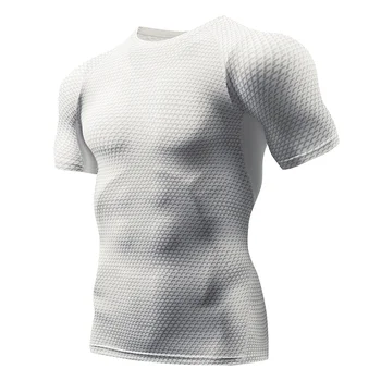 Men ' s Stiskanje T-Shirt Teče Športne Nogavice T-Shirt za Moške, Telovadba Fitnes, Bodybuilding Vrhovi Udobno, Visoko Elastična Šport
