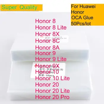 50pcs/Veliko OCA Optični Jasno, Lepilo za Huawei Honor 8 8A 8C 8X 9 9 10 20 Lite Pro OCA Lepilo Zaslon Film laminiranje Popravila