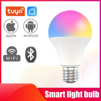 9W E27 Wifi Žarnice RGB Multicolor Smart Žarnica Bluetooth 5.0 Google Pomočnik na Daljavo Nadzor Alexa Lučka
