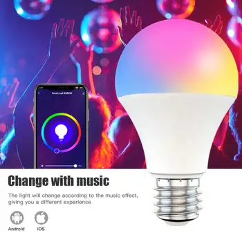 9W E27 Wifi Žarnice RGB Multicolor Smart Žarnica Bluetooth 5.0 Google Pomočnik na Daljavo Nadzor Alexa Lučka