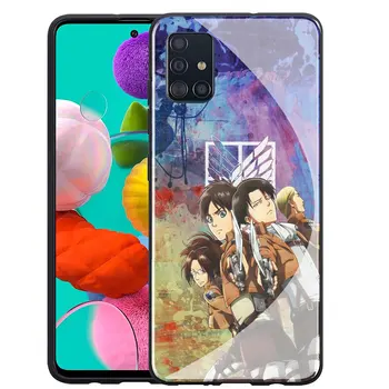Anime Napad Na Titan Kaljeno Steklo Primeru Telefon za Samsung Galaxy S20 Ultra S10 + S8 S9 S7 Rob Opomba 8 9 10 Plus, Lite