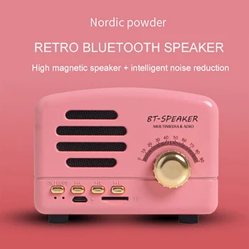 Pitna Vintage Retro Radia FM Brezžični Bluetooth Mini Stereo Zvočnik Podpira TF Kartice USB Doma Potovanja Polnilna Radio