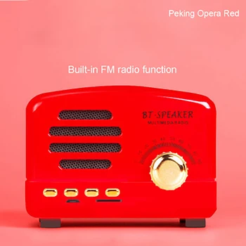 Pitna Vintage Retro Radia FM Brezžični Bluetooth Mini Stereo Zvočnik Podpira TF Kartice USB Doma Potovanja Polnilna Radio