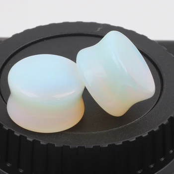 Opalite Kamen Meso Plug Uho Predor Piercing Moonstone Strecher Taper 80pcs Mix 5-18 mm Stekla Opal Uho Plug Piercing Nakit Telo