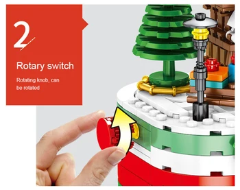 Nova Božič Spin DIY Mesto Božič Revolving Svetlobo Hiši Darilo Puzzle montažna Gradnja Bloka Igrače