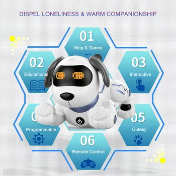 2020 nove pametne robot pes glas rc igrača robot ples robot rc roboti glasbe, pesmi igrače elektronske živali, hišne živali otroci igrače jjrc darilo